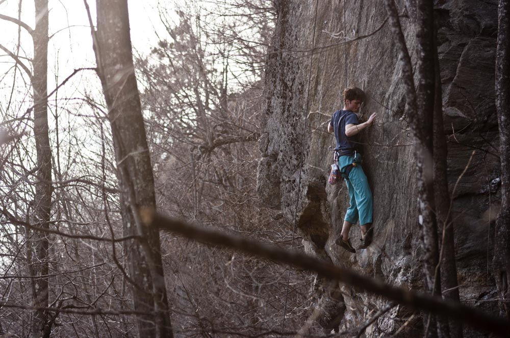 Rock climbing at Rumney, New Hampshire