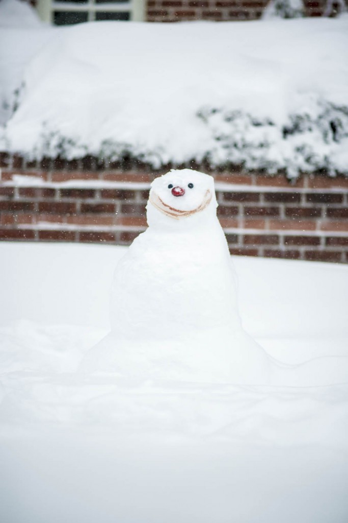 Bacon snowman Beacon St, Somerville